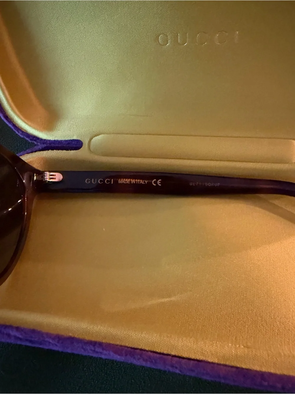 GUCCI Tortoise Shell Acetate Crystal Logo Cat Eye Frame Sunglasses-GG0419SA